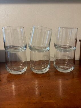 Vintage CRISA clear glass lowball tumbles/rocks glasses- Set of 6
